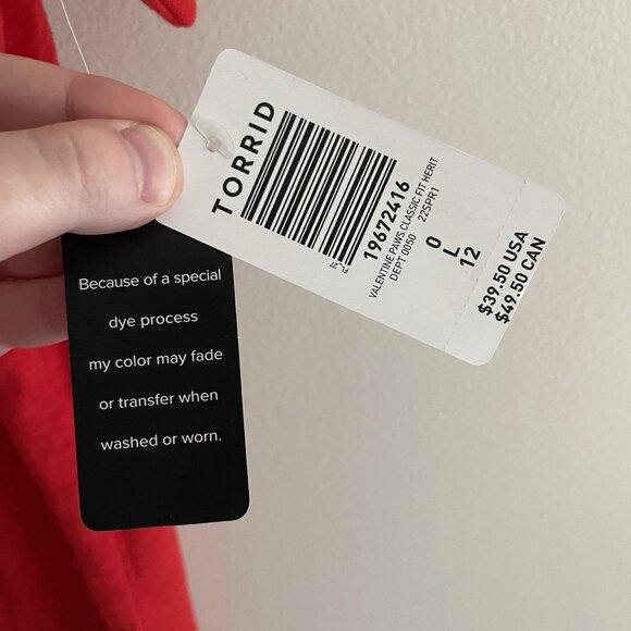 Torrid Sz 0 US L/12 Valentine Paws Relaxed Fit Heritage Slub Crew Neck Tee NWT - Picture 7 of 10